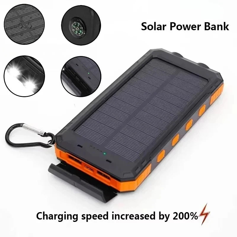 Solar Power Bank - 200000mAh Fast Charging Portable Charger