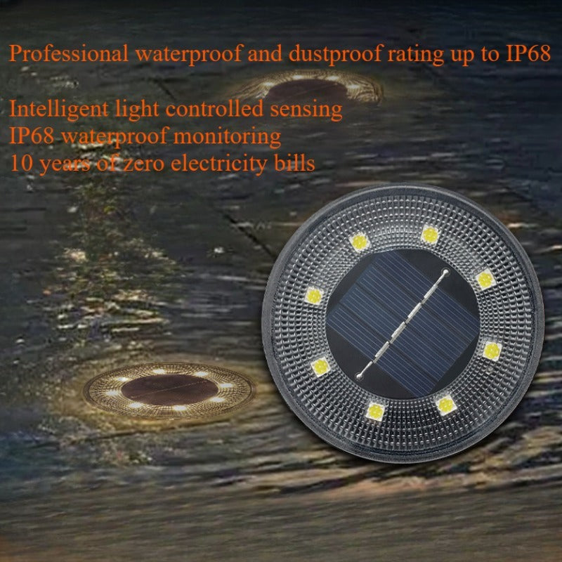 LED Solar Lawn Light IP68 Waterproof Outdoor Garden Decor