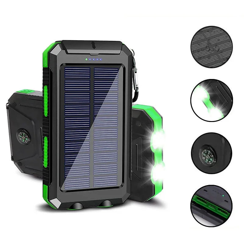 Solar Power Bank - 200000mAh Fast Charging Portable Charger