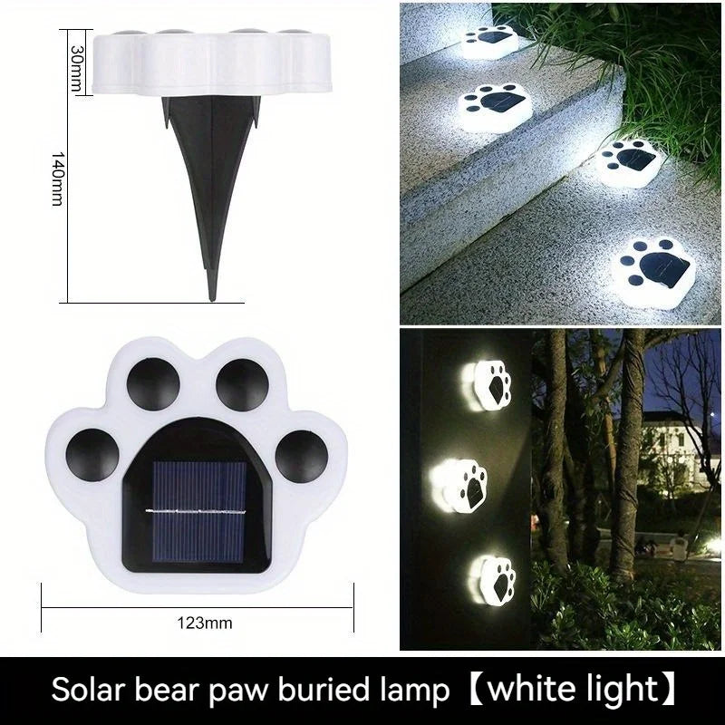 1pc Solar Lights Outdoor Waterproof Pet Footprint Light Solar Outdoor Lamp Waterproof Led Lawn LED Light