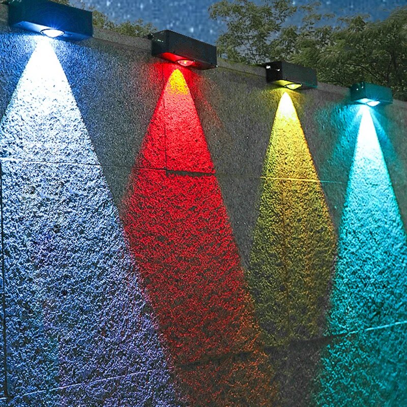 Solar Wall Lights Outdoor - Square, Wireless, IP65 Waterproof