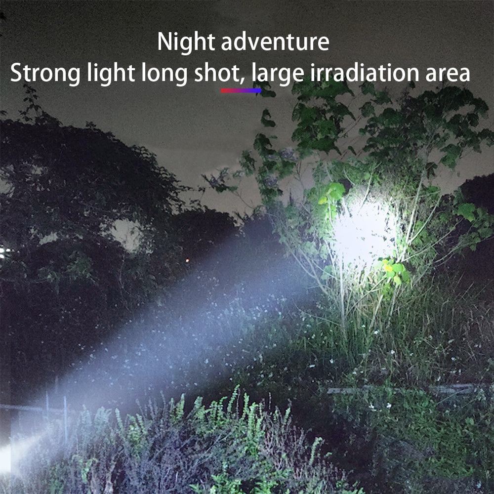 Solar LED Flashlight: Strong Light & Power Bank