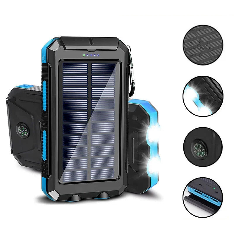 Solar Power Bank - 200000mAh Fast Charging Portable Charger