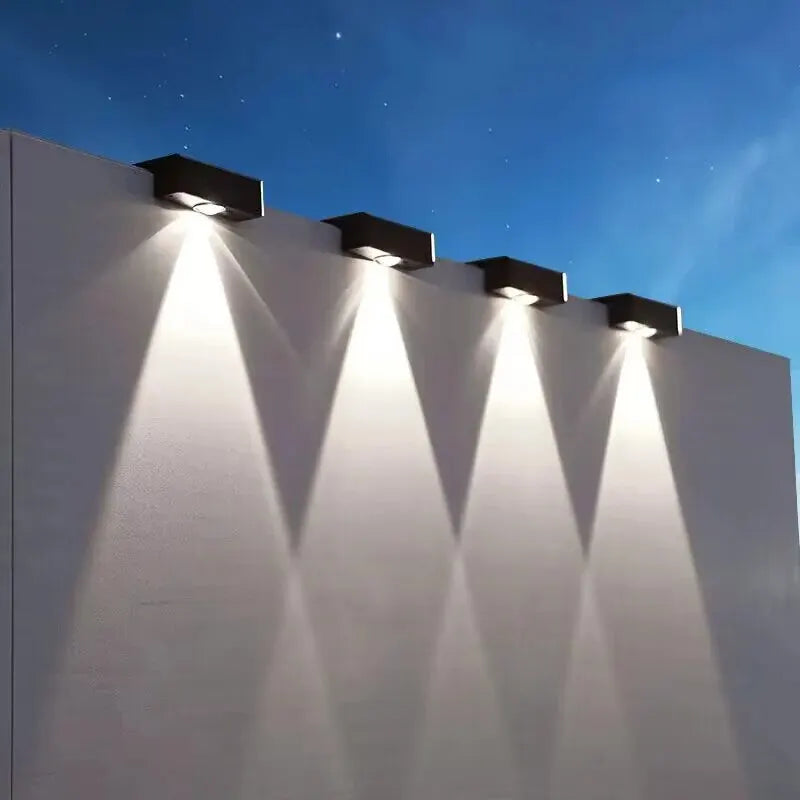 Solar Wall Lights Outdoor - Square, Wireless, IP65 Waterproof