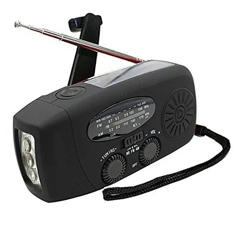 Solar Crank Radio: AM/FM, LED Light, Emergency Ready