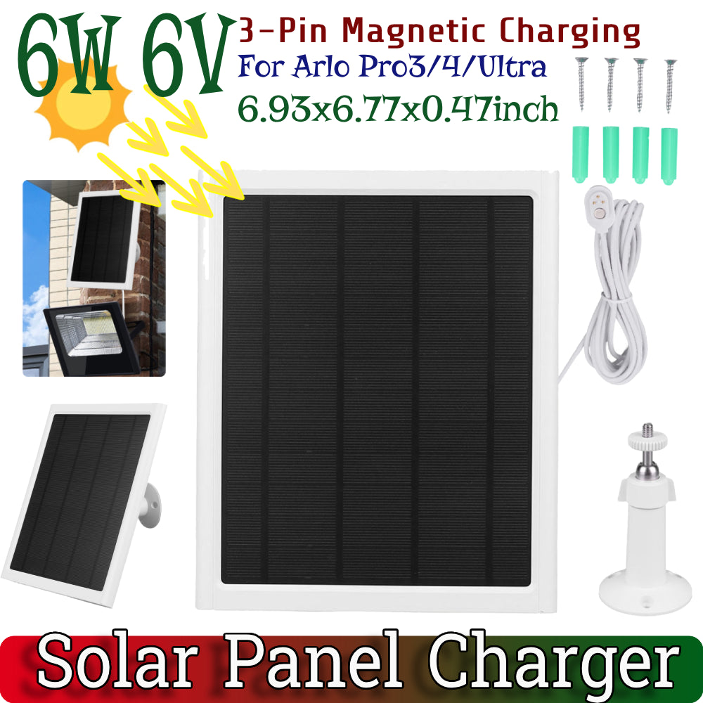 6W Solar Panel Charger for Arlo Pro3/4/Ultra Cameras