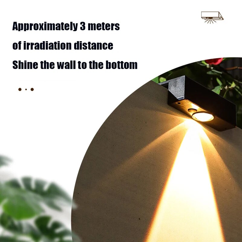 Solar Wall Lights Outdoor - Square, Wireless, IP65 Waterproof