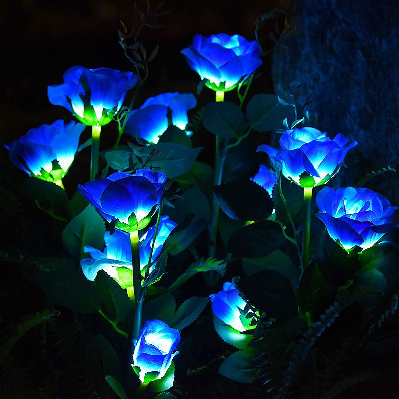 Solar Lights Outdoor Decor 5 Heads Rose Lawn Lamp Solar Garden Lights for Yard Patio Garden Wedding Decorations Fairy Lights