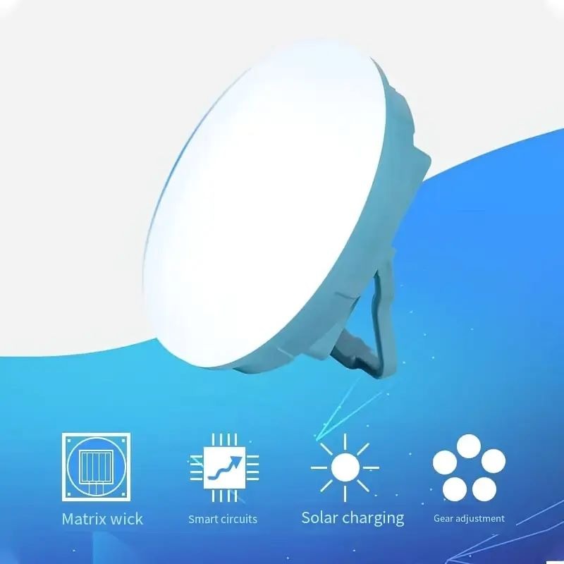 Solar LED Camping Light: Magnetic Base, 3 Modes, Quick Hook