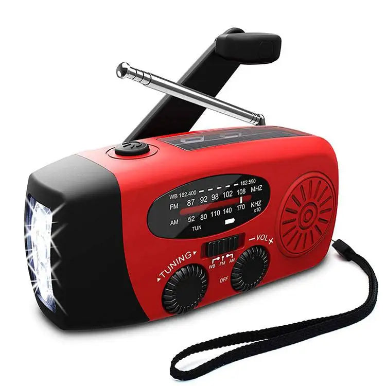 Solar Crank Radio: AM/FM, LED Light, Emergency Ready