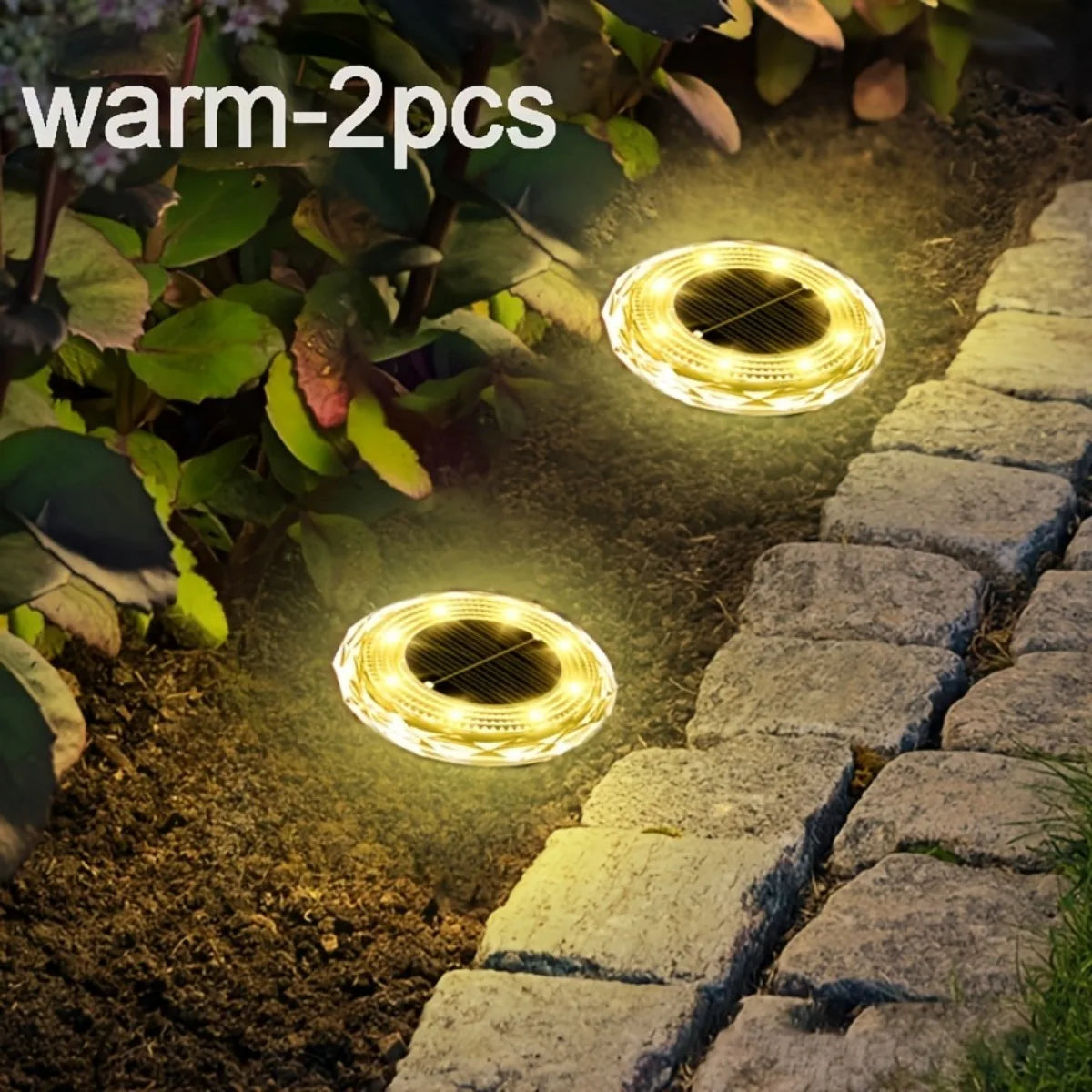 Outdoor Solar Lights - Bright Outdoor Pathway Disks