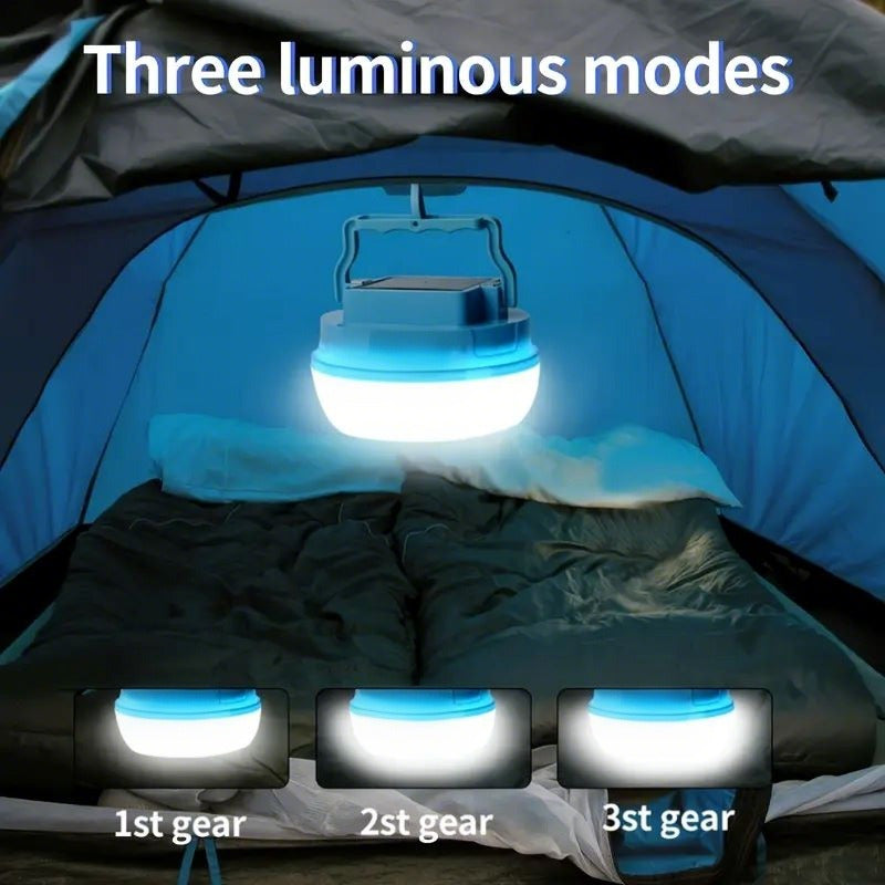Solar LED Camping Light: Magnetic Base, 3 Modes, Quick Hook