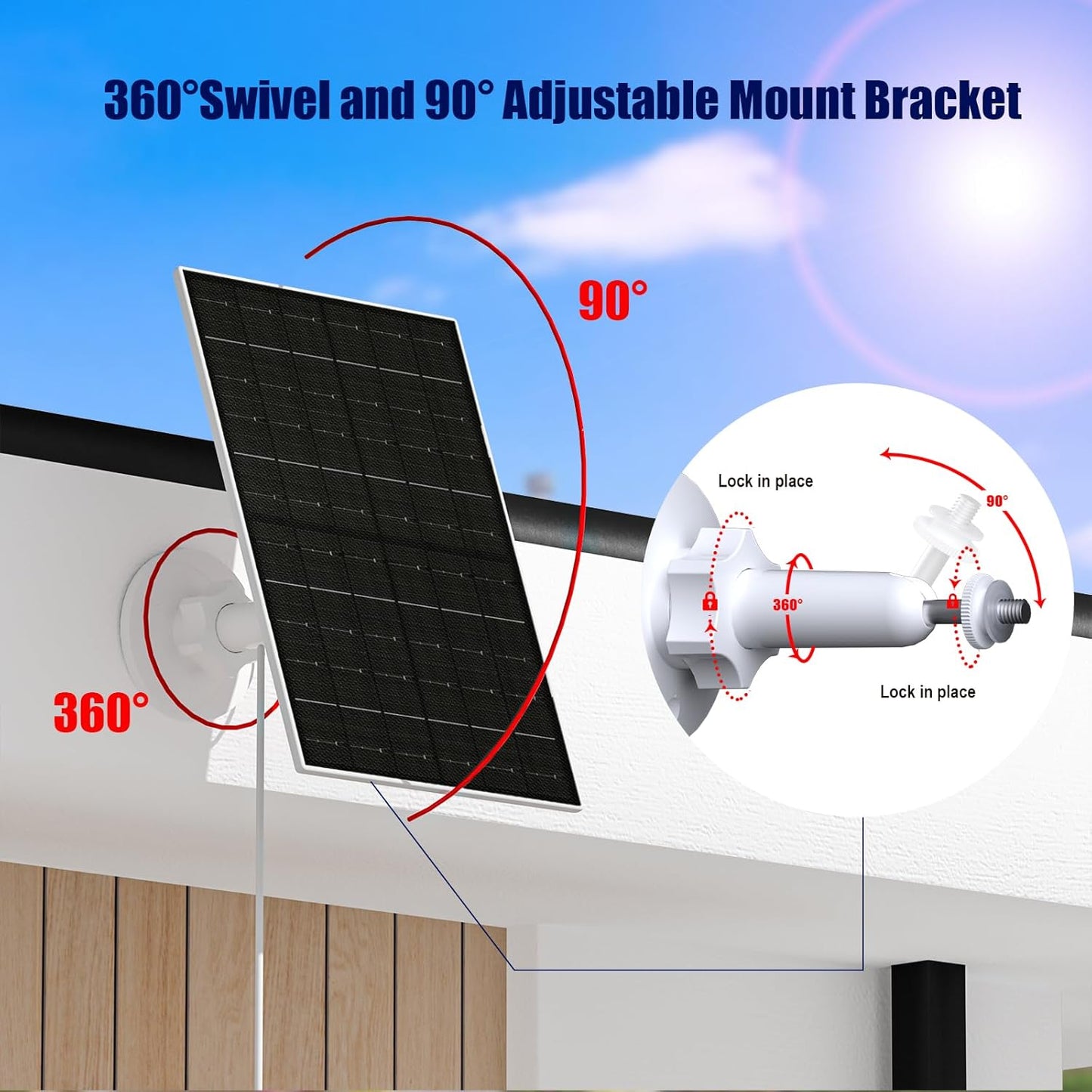 5V Solar Charger - USB-C/Micro USB for Security Cameras