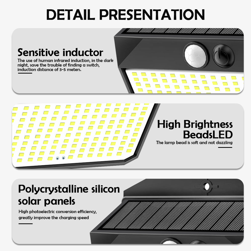 Outdoor Solar Light 150LED Motion Sensor Wall Lamp
