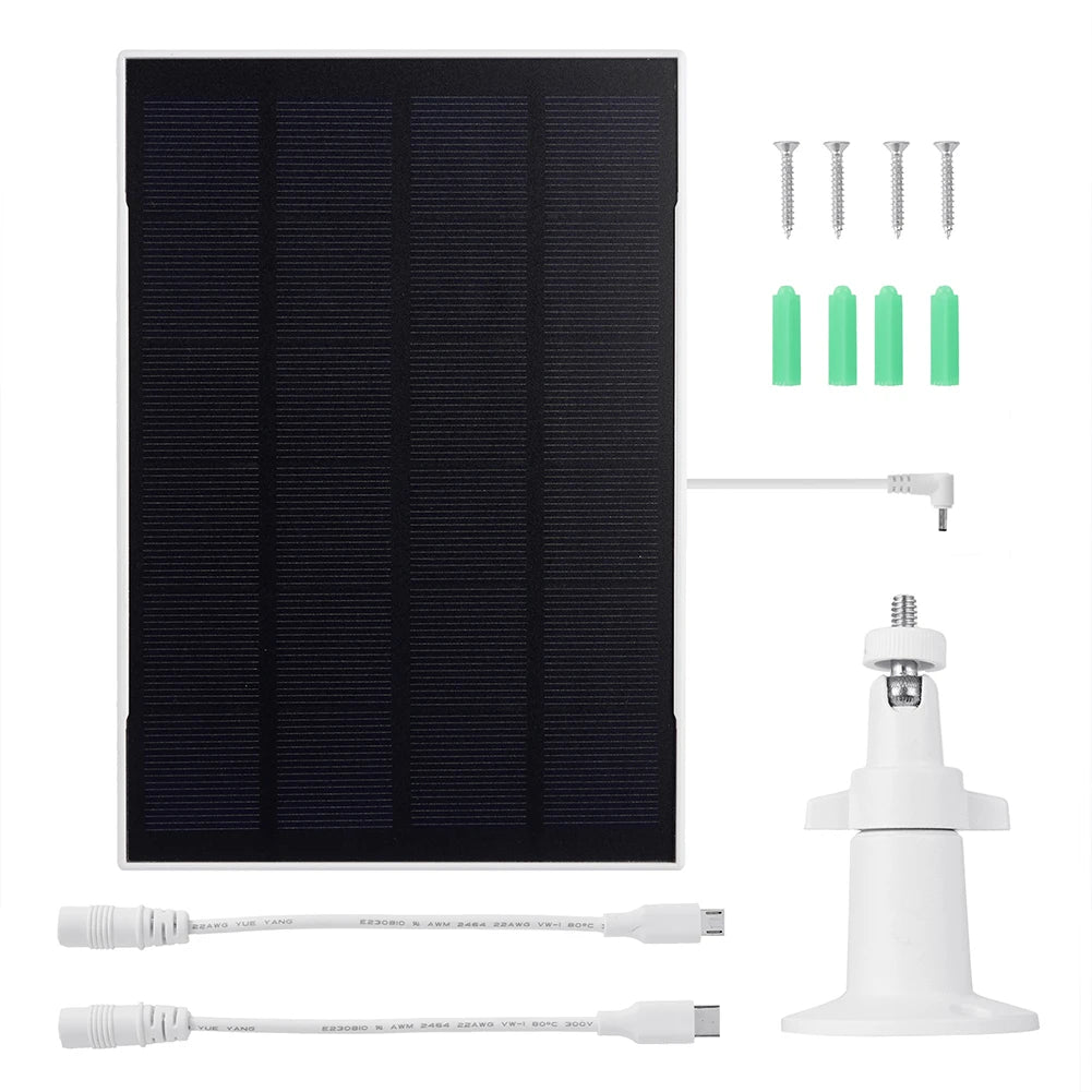 3W 6V Solar Charger for Ring Cam - Adjustable Wall Mount