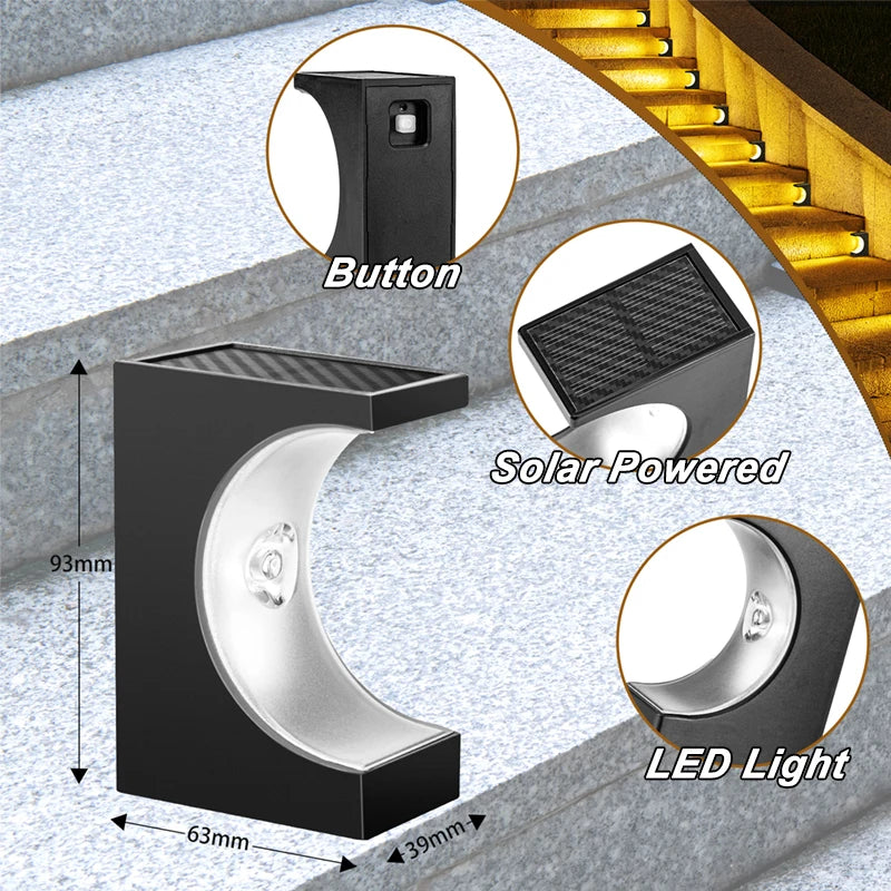 Solar Stair Lights Outdoor IP65 Waterproof Garden Decor