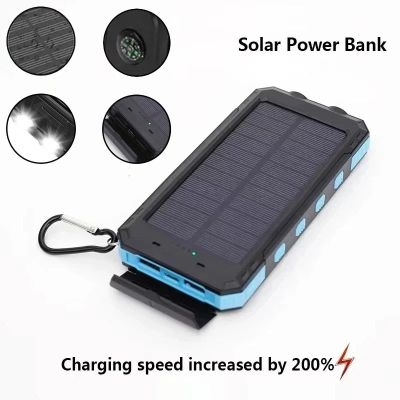 Solar Power Bank - 200000mAh Fast Charging Portable Charger