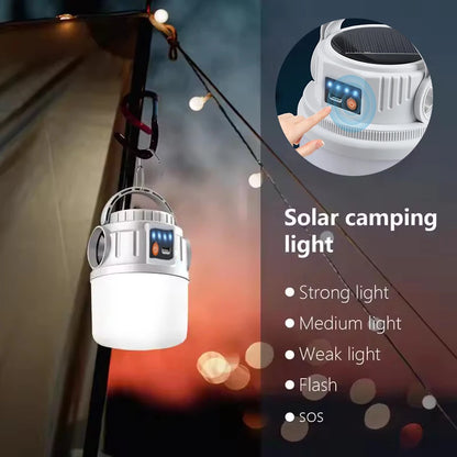 Solar Powered Lantern Portable Super Bright Flashlight 6 Light Modes 2 Charge Mode Long-Lasting Compact Lamp For Outdoor Camping