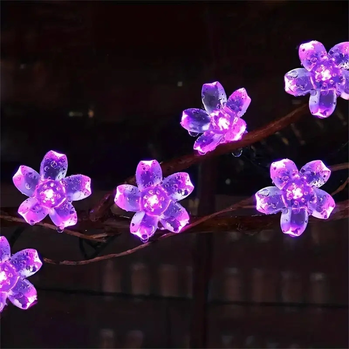 String Lights - Purple Solar Flower Outdoor LED Garden Decor