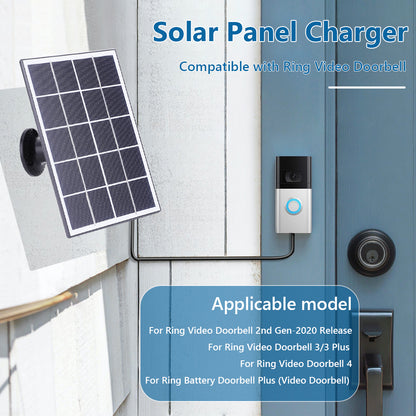Solar Panel Charger 5/10W for Ring Camera - IP65 Waterproof