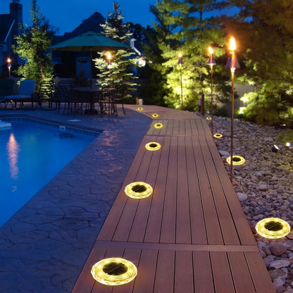 Outdoor Solar Lights - Bright Outdoor Pathway Disks