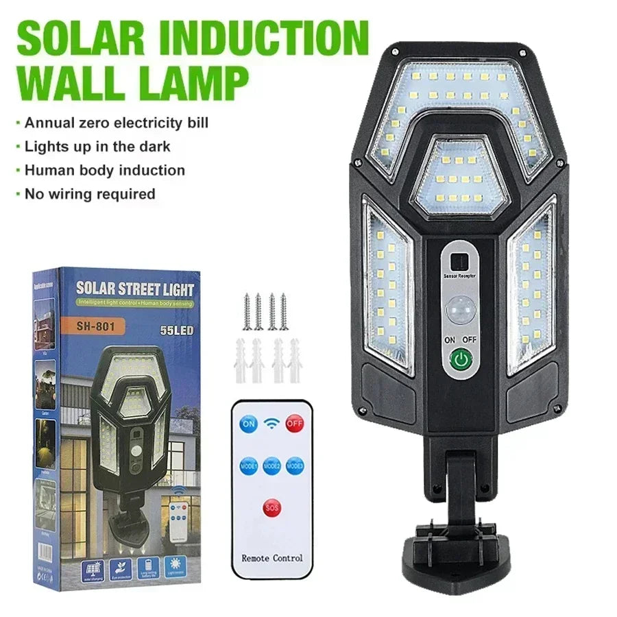 LED Solar Wall Lights: Motion Sensor Outdoor Lighting