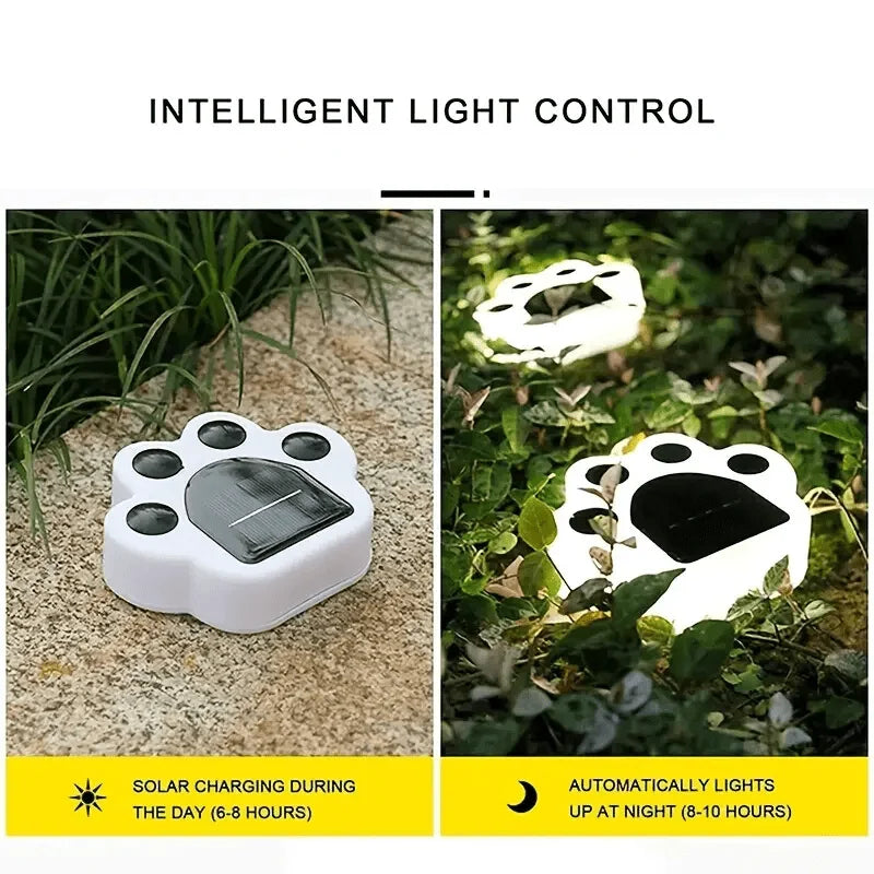 1pc Solar Lights Outdoor Waterproof Pet Footprint Light Solar Outdoor Lamp Waterproof Led Lawn LED Light