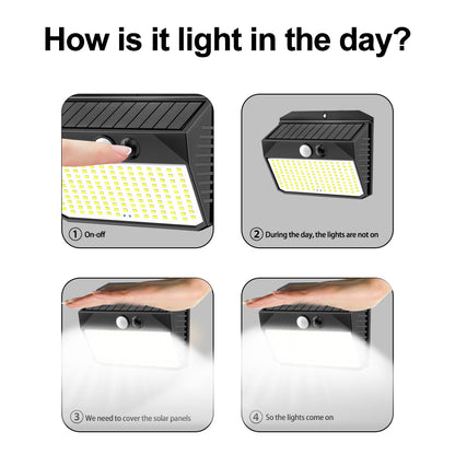 Outdoor Solar Light 150LED Motion Sensor Wall Lamp