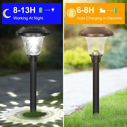 Solar Pathway Lights 6Pack - Stainless Steel Auto On/Off