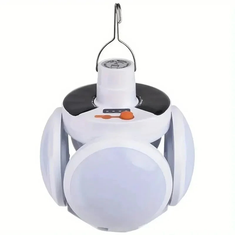 Portable Solar Camping Lantern Led Rechargeable Outdoor Hanging Tent Lamp Folding LED Football Bulbs With Hook Emergency Lights