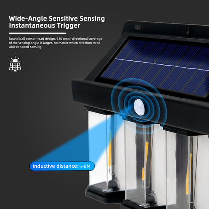 Solar Wall Lights Outdoor: LED Solar Motion Sensor Wall Light - Waterproof Outdoor Lantern