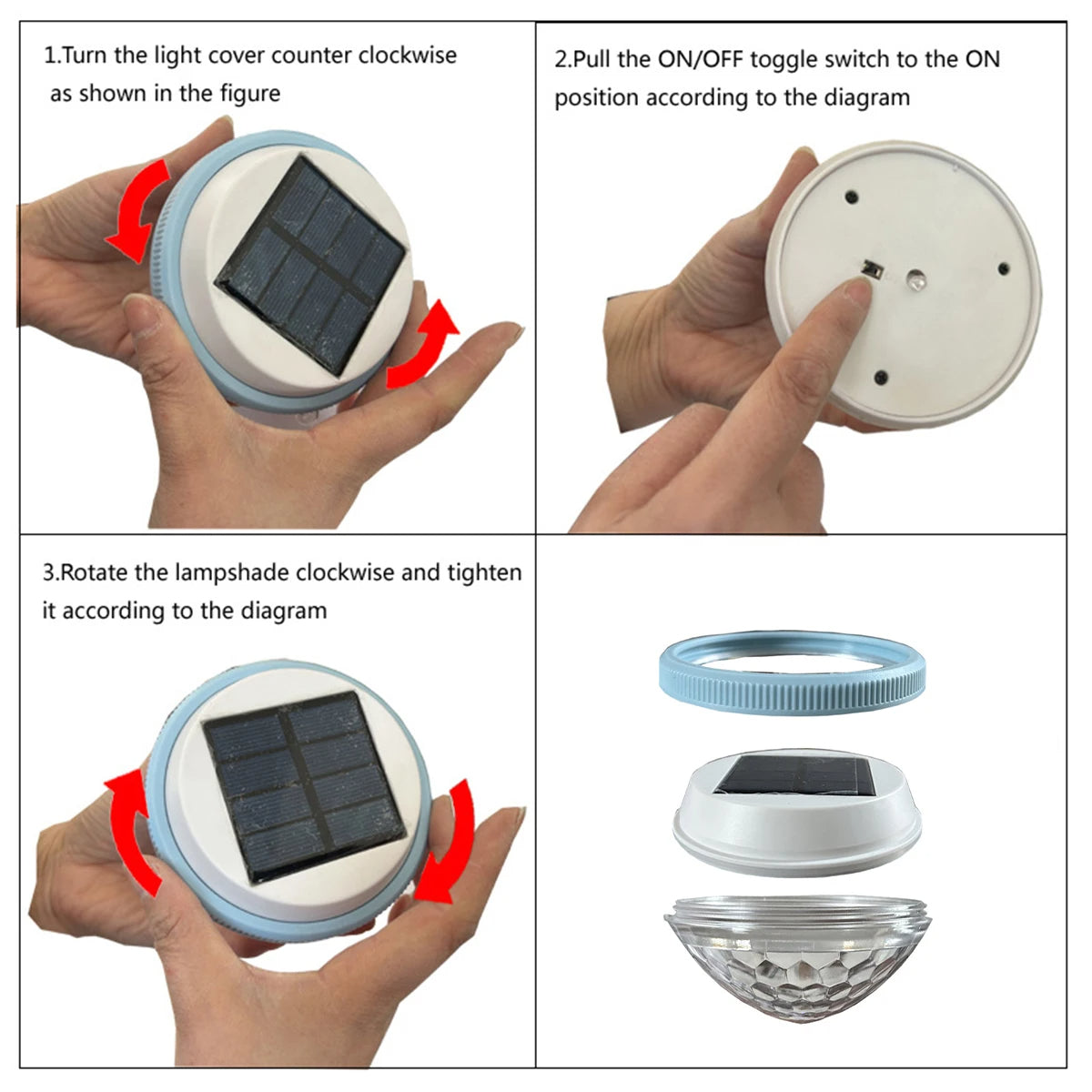 Solar Pool Light: Solar Floating Pool Lights - Waterproof LED Garden Lamps