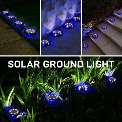 Solar Lights Outdoor 12LEDs Disk - Garden & Lawn Decoration
