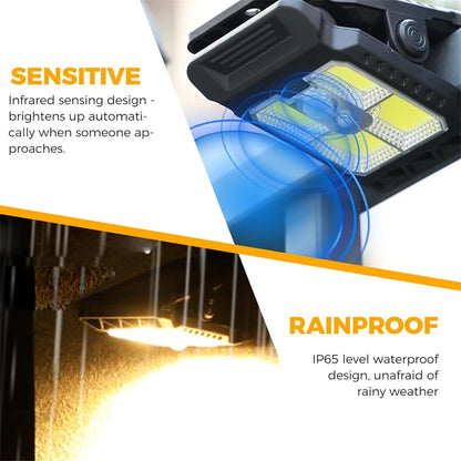 New Upgraded Solar Clip Light Outdoor Courtyard Lamp Camping Garden 3 Lighting  Intelligent Sensing Solar Wall Lamp