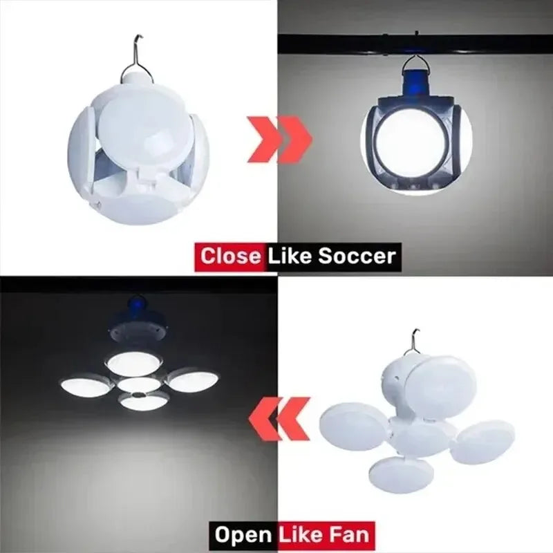 Portable Solar Camping Lantern Led Rechargeable Outdoor Hanging Tent Lamp Folding LED Football Bulbs With Hook Emergency Lights