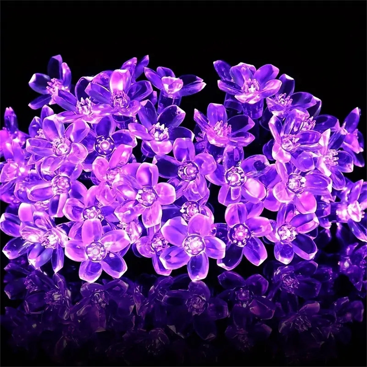 String Lights - Purple Solar Flower Outdoor LED Garden Decor