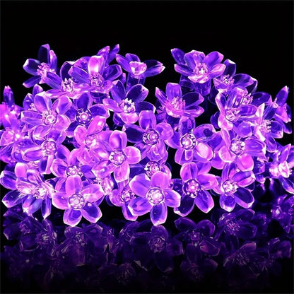 String Lights - Purple Solar Flower Outdoor LED Garden Decor