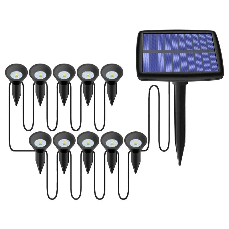 10 in 1 Solar Lights RGB Changing Lawn Ground Lamp IP65 Waterproof Outdoor Landscape Spotlights Garden Decoration Outdoor Lights