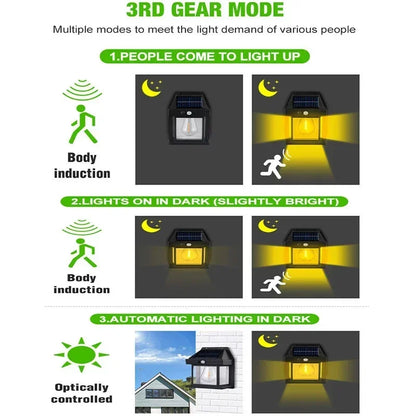 Solar Wall Lights Outdoor: LED Wall Light - Waterproof, Powerful, Sensor-Activated