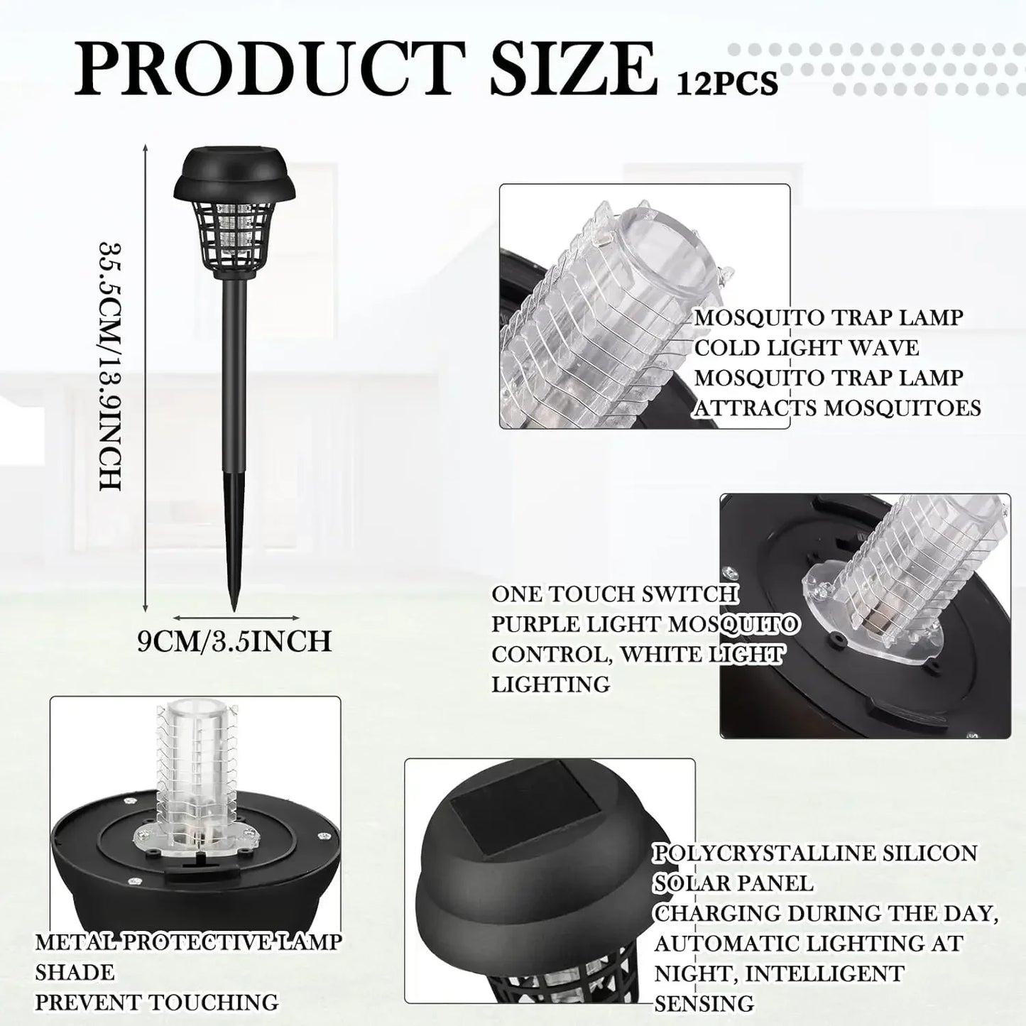 Solar Mosquito Killer: Waterproof LED Bug Zapper for Outdoors