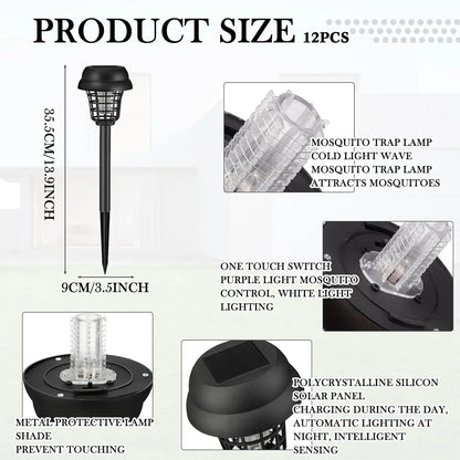 Solar Mosquito Killer: Waterproof LED Bug Zapper for Outdoors