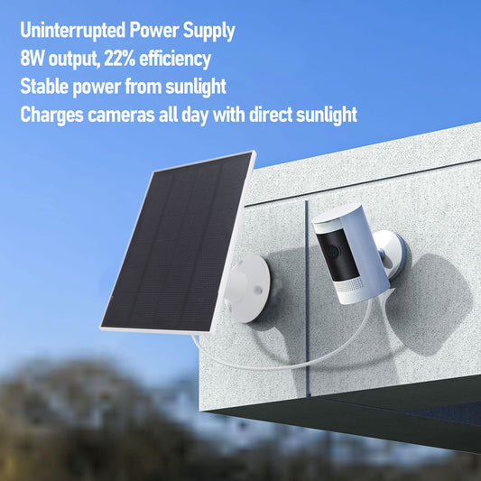 Camera Doorbell: Doorbell Solar Panel 8W IP66 Waterproof 360° Adjustable