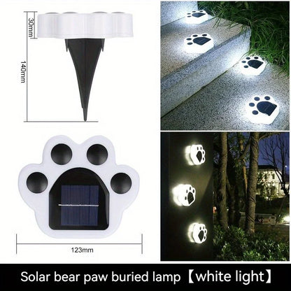 1pc Solar Lights Outdoor Waterproof Pet Footprint Light Solar Outdoor Lamp Waterproof Led Lawn LED Light