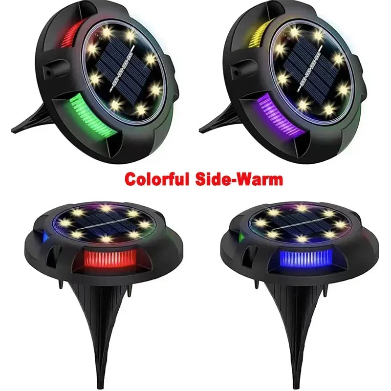 Solar Lights Outdoor 12LEDs Disk - Garden & Lawn Decoration