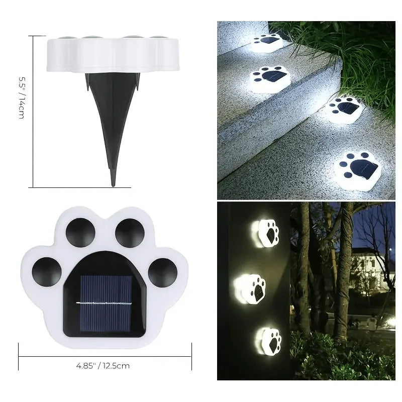 1pc Solar Lights Outdoor Waterproof Pet Footprint Light Solar Outdoor Lamp Waterproof Led Lawn LED Light