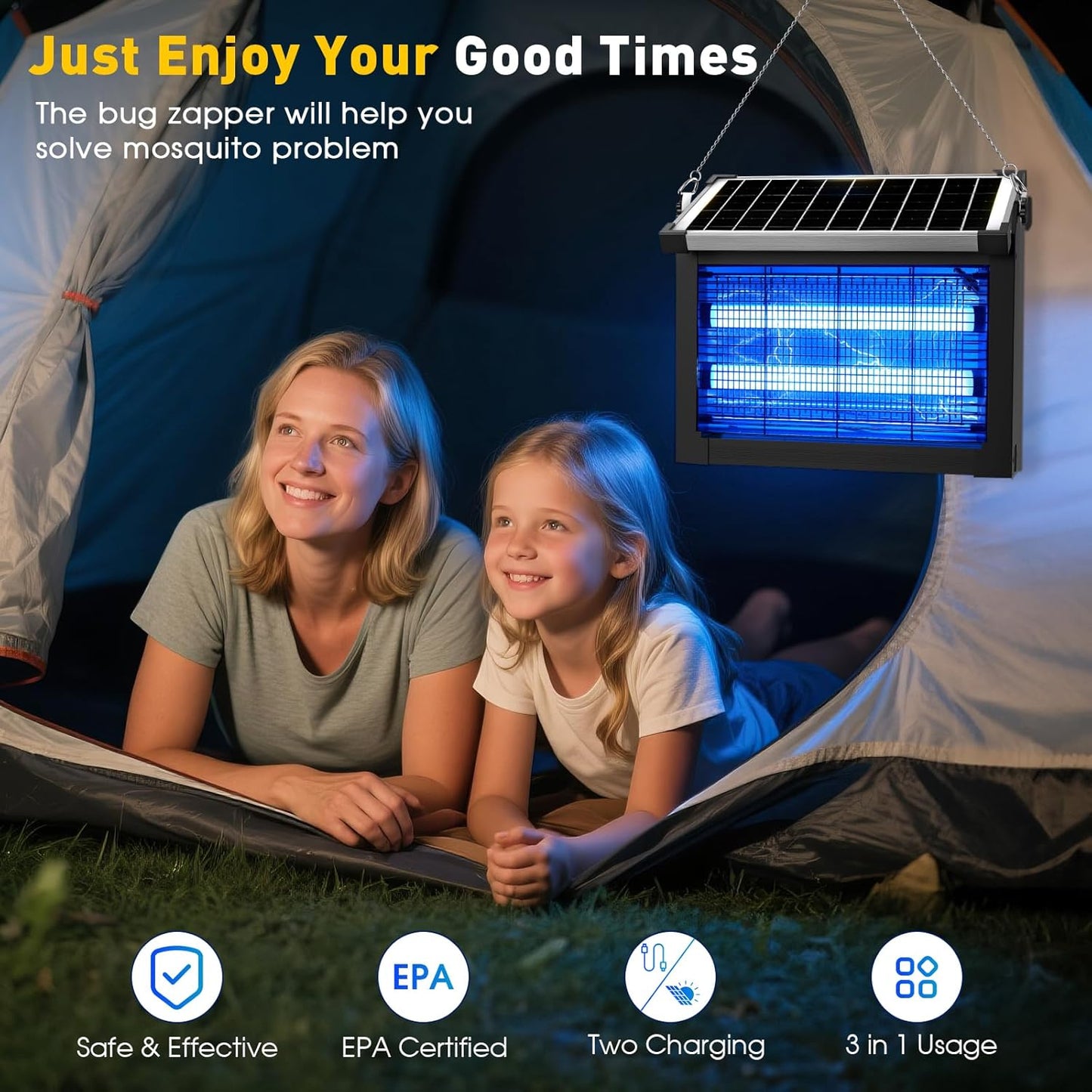 Solar Bug Zapper 16/20/40W - Outdoor Mosquito Trap Waterproof