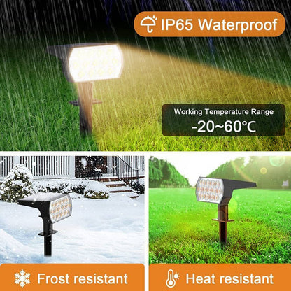 LED Solar Spot Lights Outdoor - 52 LED, 3 Modes, Waterproof