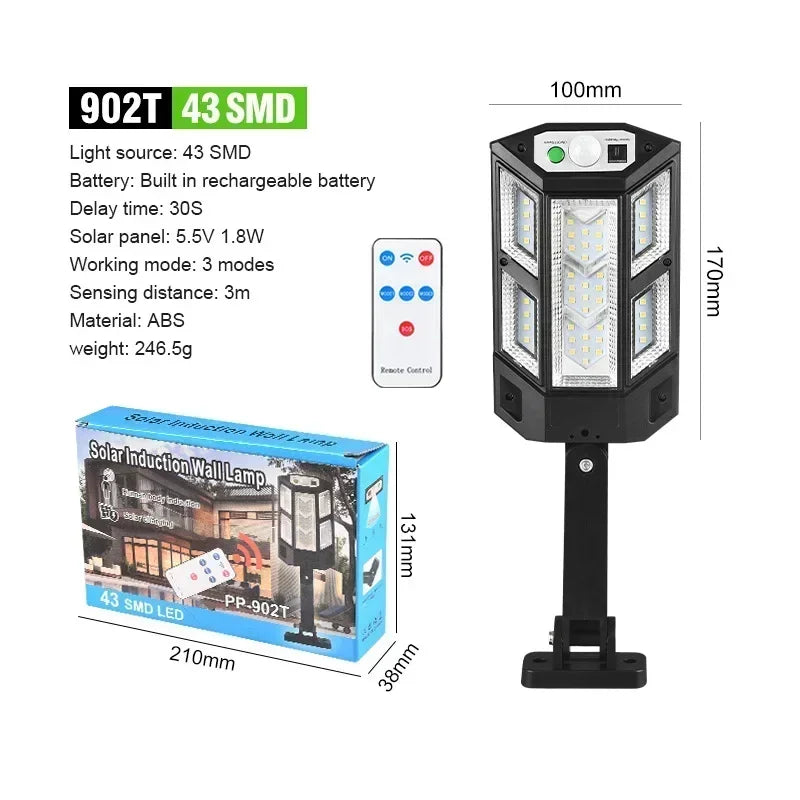 LED Solar Wall Lights: Motion Sensor Outdoor Lighting