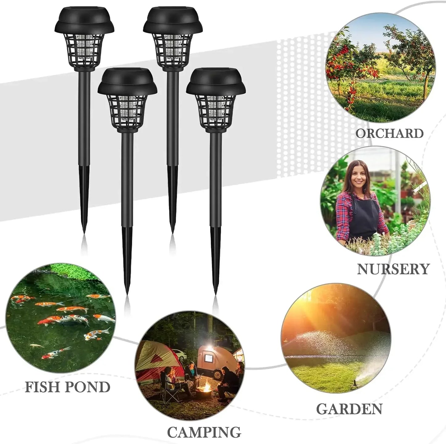 Solar Mosquito Killer: Waterproof LED Bug Zapper for Outdoors