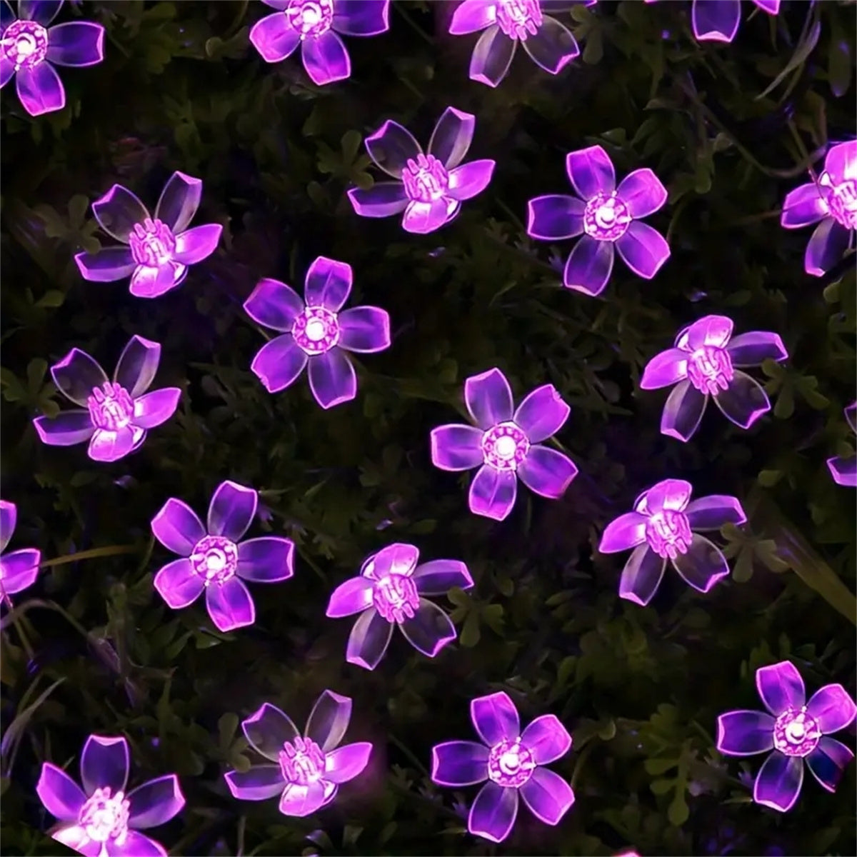String Lights - Purple Solar Flower Outdoor LED Garden Decor